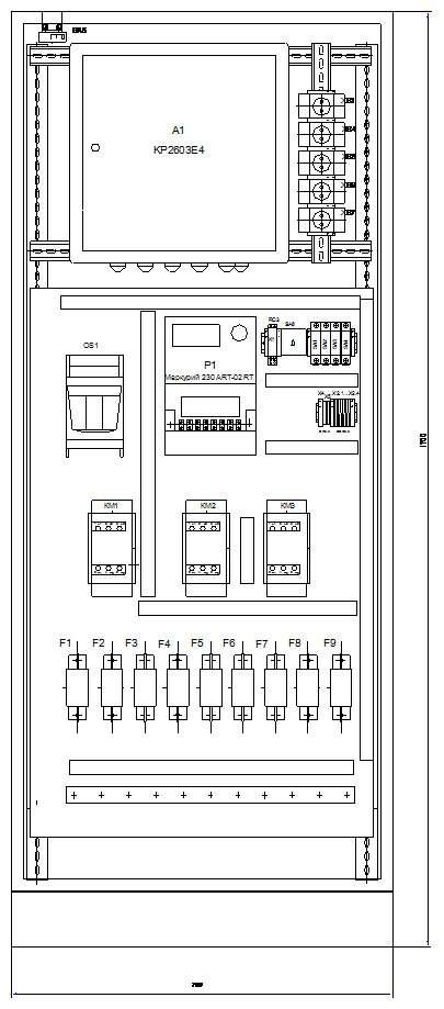 Схема шкафа ЩО (щита освещения)